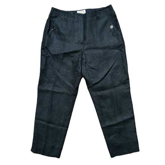 VTG TALBOTS 100% Irish Linen Straight Leg Trouser Pants in Black SZ 4 - Picture 9 of 9